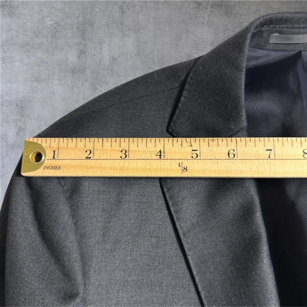 M.J.BALE Men's Blazer 40R Sport Coat 2-Button Suit Jacket Gray Lightweight Wool